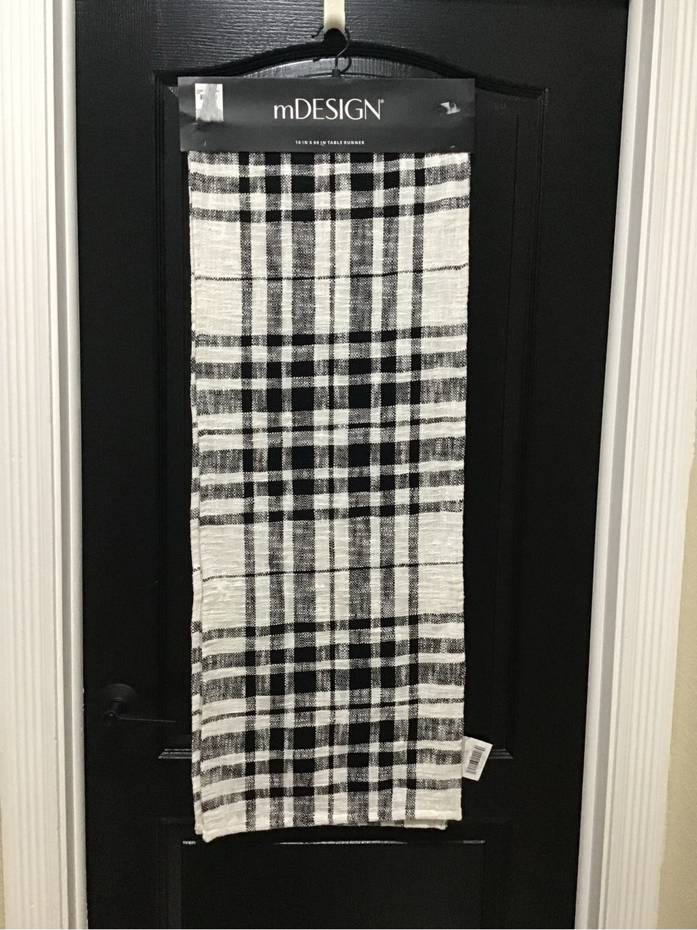 NEW  mDesign Table Runner Black and White 100% Cotton 16" × 80"